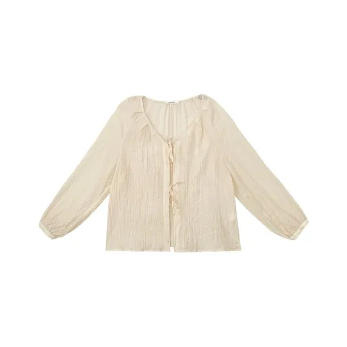 WUPODAMANVZHUANG Рубашка Женские Ancient Абрикос