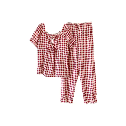 XIAFENYAN Пижамный комплект женский красный