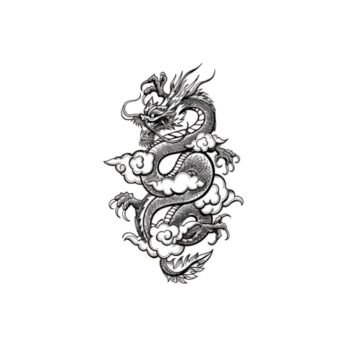 ZAIBIAN Мифический дракон Травяной Полуразмерные Временные Татуировки