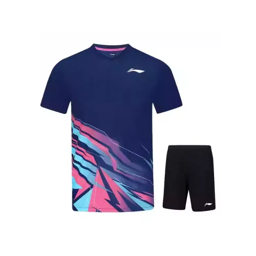 Лайнер Badminton Series Бадминтон Джерси Комплект Унисекс Темно-фиолетовый Синий