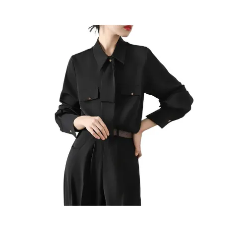 YICHEN Черные Женские Рубашки