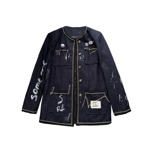 PAZZO Свободный крой Куртка Топ Женский Темно-синий