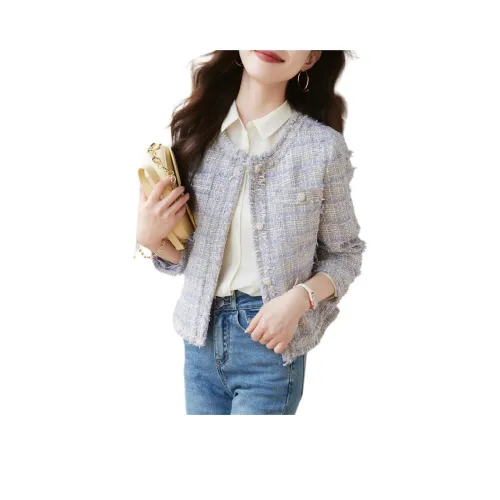 Mo Han Yi Mei Куртки и Пальто Женские Светло-фиолетовые