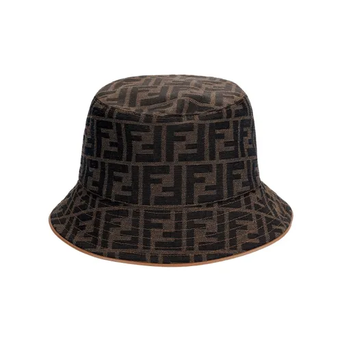 FENDI Головной УборШляпа Из Жаккарда С Узором FF Коричневого Цвета