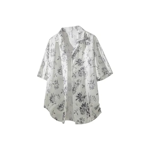 BRYAN JIMENEZ Серый Белый Унисекс Рубашки