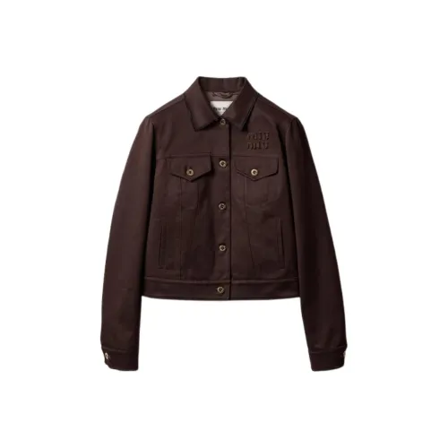 MIU MIU SS24 Куртки и Пальто Женские Умбра