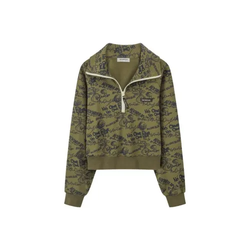 NO ONE ELSE Свитшот Женский Горчично-зеленый