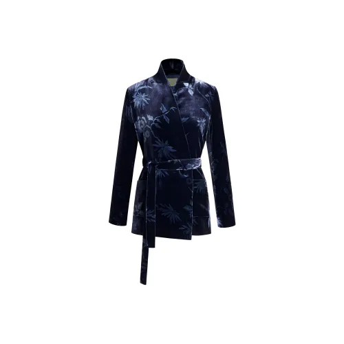 Shanghai Tang SS24 Куртки и Пальто Женские Морской Синий