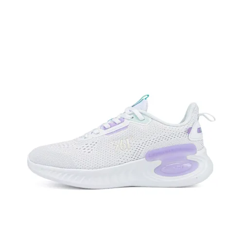 361° Противоскользящий Износостойкий Дышащий Низкий Топ Повседневные Беговые кроссовки Женские Белые Цифровая Лаванда