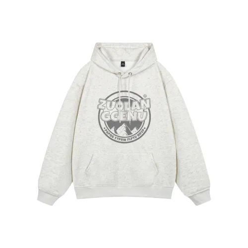 ZUOLANGGENU Толстовка Унисекс Белый Серый