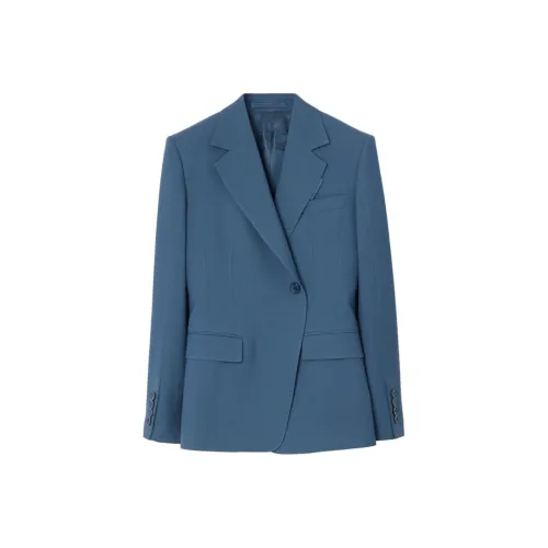 Burberry SS23 Бизнес-костюм Пальто Женское Мягкое Морской Синий