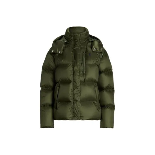 Polo Ralph Lauren Водонепроницаемый пуховик с квилтингом пуховик женский оливково-зеленый