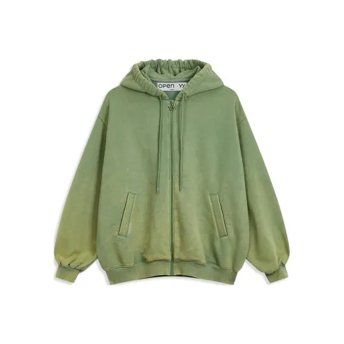 OPEN YY Широкий BOX Толстовка Свитшот Унисекс Зеленый Зеленый