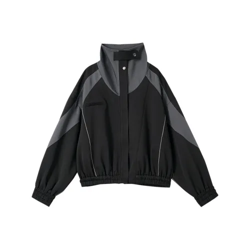 OUNIXUE Куртки и пальто женские черный и серый