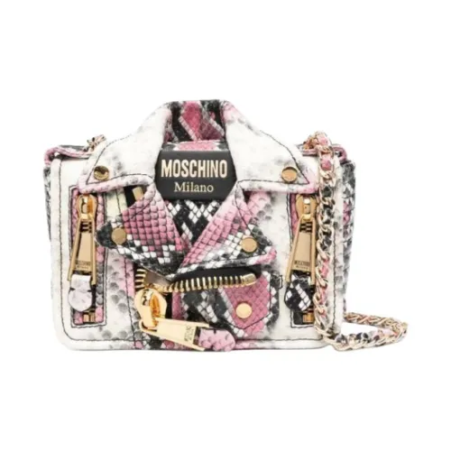 MOSCHINO Сумка через плечо из телячьей кожи сумка на плечо женская розовая и белая