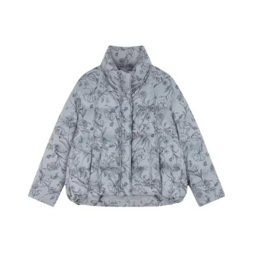 IHIMI Пуховик Женские Чернила С принтом