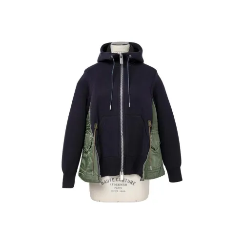 Sacai SS24 Свитшот Женский Морской Синий Хаки