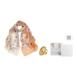 Оранжевый, Желтый, Золотой, Ландыш, Ограниченный, День матери, Шарф из шелка, Коробка для кольца