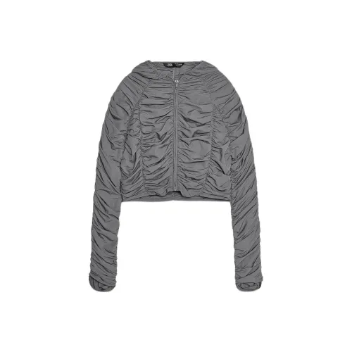 ZARA Куртки и Пальто Женские Темно-Серый