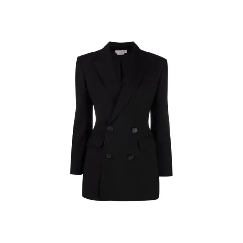 Alexander McQueen SS21 Бизнес-костюм Пальто Женское Черное