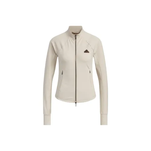 Adidas TECH SLIM KNIT Куртка Женская Бежевая Желтая