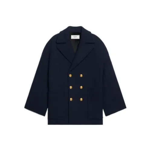 CELINE Морской синий Женское пальто