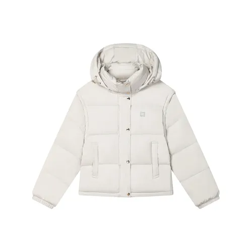 FILA MILANO Итальянская роскошная спортивная коллекция Пуховик Женский Светло-Серый Айвори