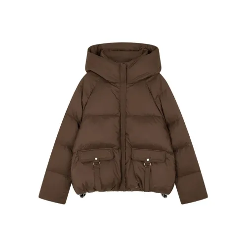 Mo Han Yi Mei Пуховик Женские Чайный Коричневый