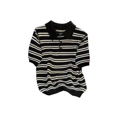 Cypress House Трикотаж Женский Черный с полосами