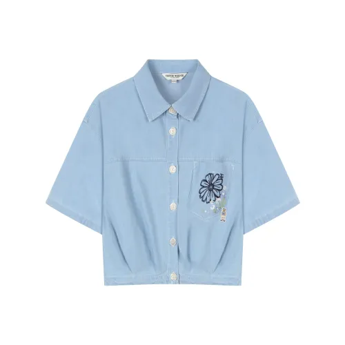 Teenie Weenie Рубашка Женская Светло-Синяя