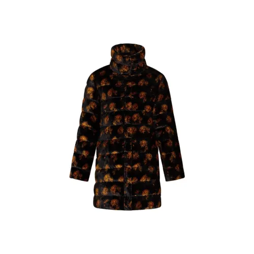 ETRO Бархат Пуховик с Dahlias Пуховик Женские Черный