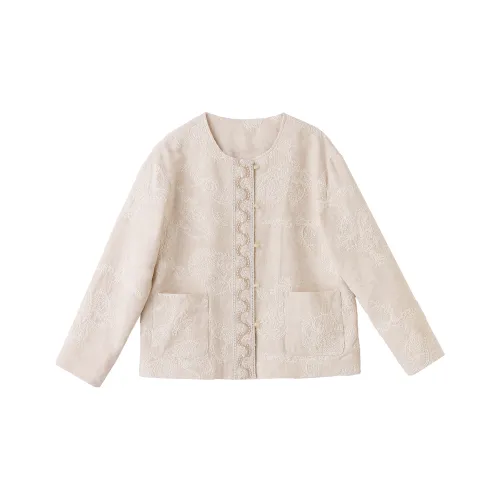 Yi Mengyuan Куртки Пальто Женские Бежевые