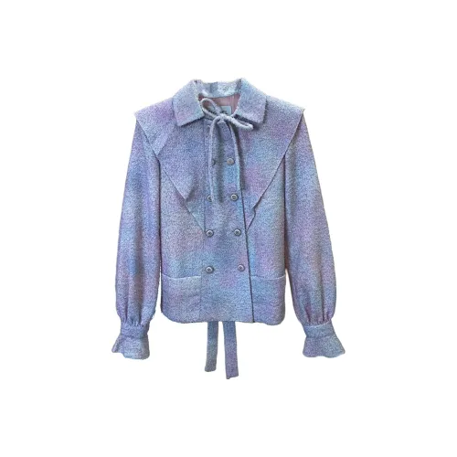 CHANEL 20C Куртки и пальто Женские Фиолетовые