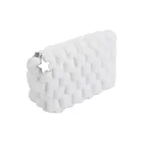 Белый плюшевый мешок для хранения макияжа с шахматным узором