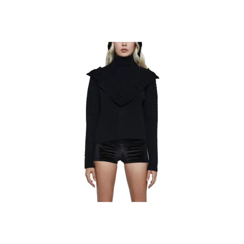 Dolls Kill Sugar Thrillz PASTEL Ambitions CABLE KNIT Свитер Трикотаж Women's BLACK BLACK