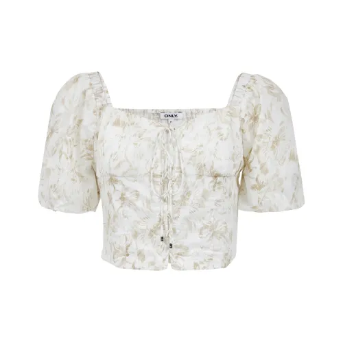 ONLY Шифон Рубашка Женская H4J Бело-голубая