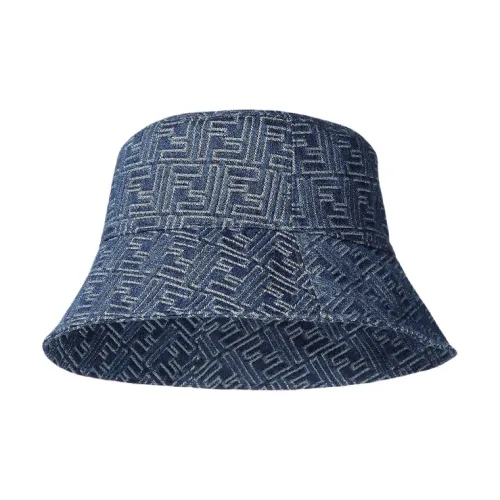 FENDI Cotton Bucket Hats Мужской Синий