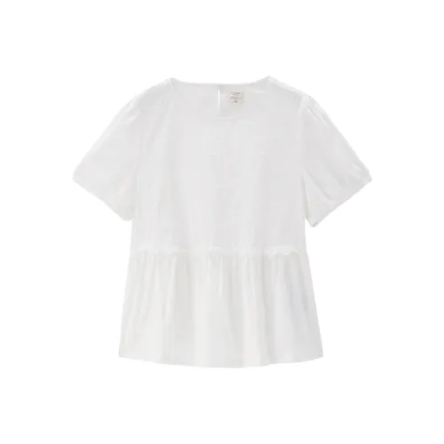 Giordano Рубашка Женские 01 Облачный иней Белый