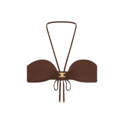 CELINE SS25 Топ на бретелях Женский Коричневый