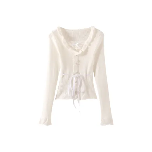 ONEPASS Рюш Кружево Вверх Трикотажная ткань Базовый слой Женские