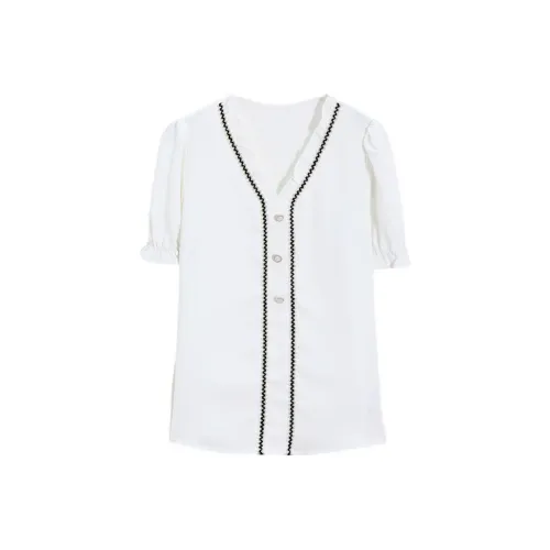 NINGCAIYUER Белые Женские Рубашки