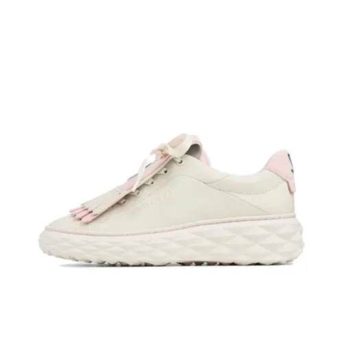 Malbon Golf x Jimmy Choo Ромб Низкий Топ Повседневная Обувь Женская Латте