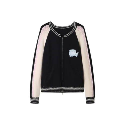 ANDREA MARTIN Artificial Fur Knit Cardigan Women's