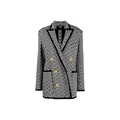 BALMAIN Черный/Белый Женские Офисные Костюмы