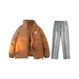 Комплект одежды (Кофейный топ + Желтые грязные штаны)