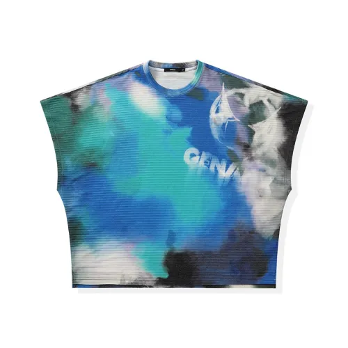 GENANX Цветной синий Унисекс Футболка
