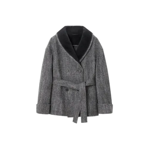 OVV Темно-серый Splicing C2 Женское пальто