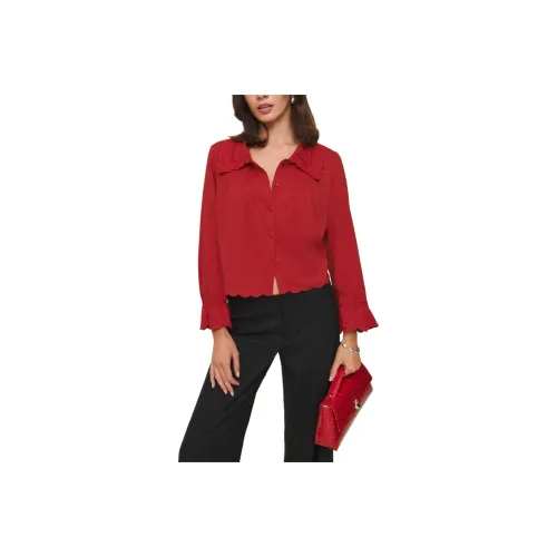 Reformation Juni Топ Рубашка Женские Lipstick Цвет