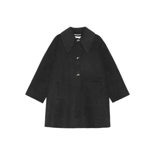 GANNI Черное Женское Пальто