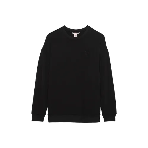 Victoria's Secret Брушированный Модал Флис Crewneck Черный Толстовка Женские Черный